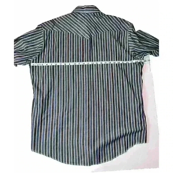 Vintage Holt Western Long Sleeve Shirt Men's Blue Stripe Pearl Snaps Size XL - Picture 5 of 6